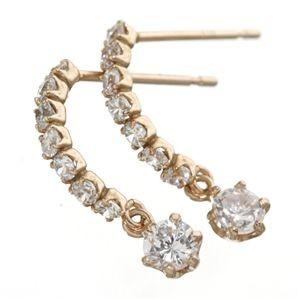 K18PGハーフエタニティチャームピアス K18PGハーフエタニティチャームピアス K18⁄Pt「ティンクル」チャーム