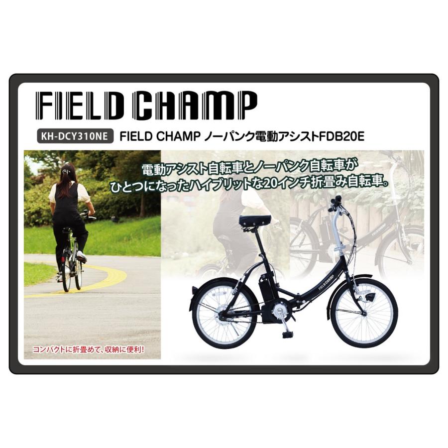 FIELD CHAMP ノーパンク電動アシストFDB20E / 20インチ折畳自転車｜tuhan-station