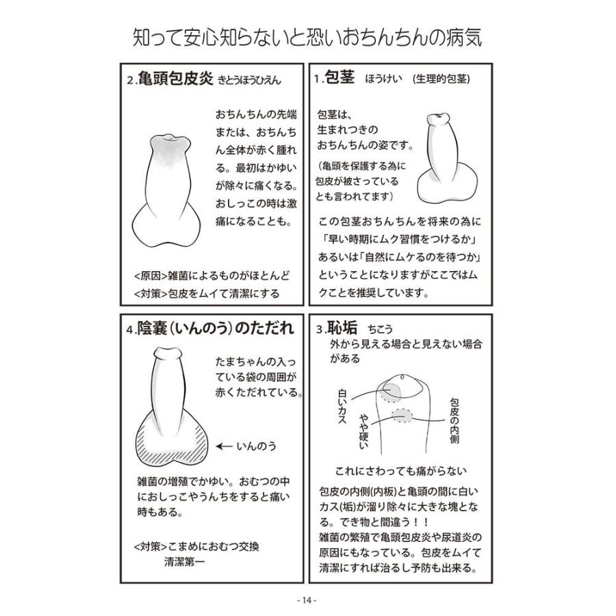 【個別電話相談券付】乳幼児のおちんちんケア 包茎 ムキムキケア及び男の子特有の育児のポイントをイラストで解説した冊子本+電話相談15分まで｜tuhan634｜06