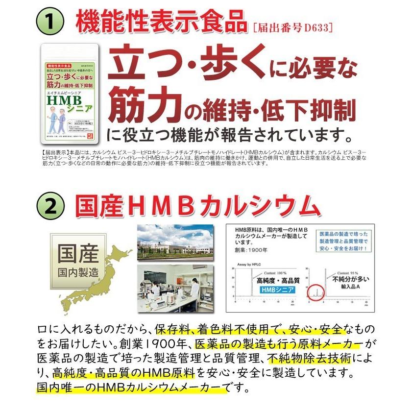 HMBシニア 機能性表示食品 送料無料 HMB1,200ｍｇ配合/日 180粒/約30日分｜tuhanhonpo｜05