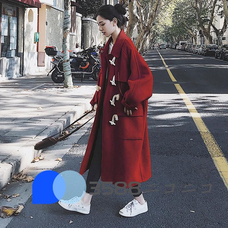 ダッフルコート レディース 冬 ロング丈 ステンカラーコート ロング