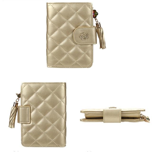 レディース 財布 二つ折り財布 3色 ゴールド レッド ブラック 送料無料