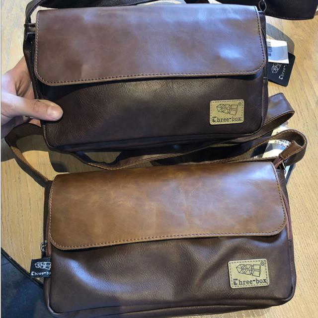メンズ ショルダーバッグ PUレザー 3色 ブラウン ダークブラウン