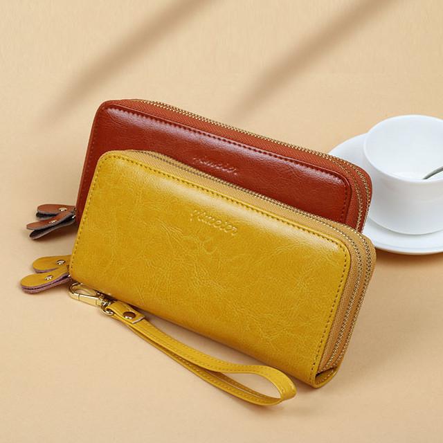 財布 レディース 長財布 本革 大容量 ダブルファスナー 5色 : Tukasa-K