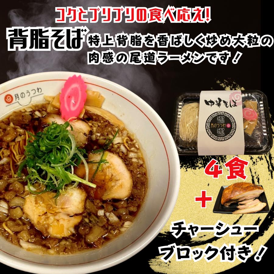 ラーメン　お取り寄せ　中華そば　お試しセット　味わい4種類　焼豚具材付き4食に焼豚1ブロック付き |  | 03