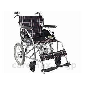 アルミ介助車いす　KV16-40SB / 黒チェック（A22） カワムラサイクル 取寄品 JAN 4514133042029　介護福祉用具