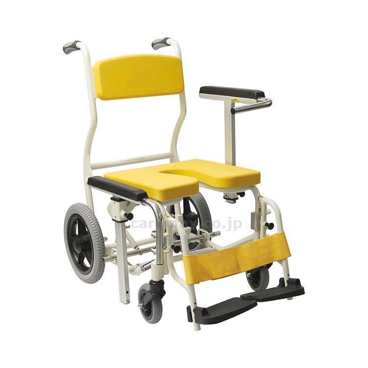 シャワーキャリー　シャワーキャリー シャワー用車いす　U型 KS12　イエロー カワムラサイクル 取寄品 JAN 4514133042050　介護福祉
