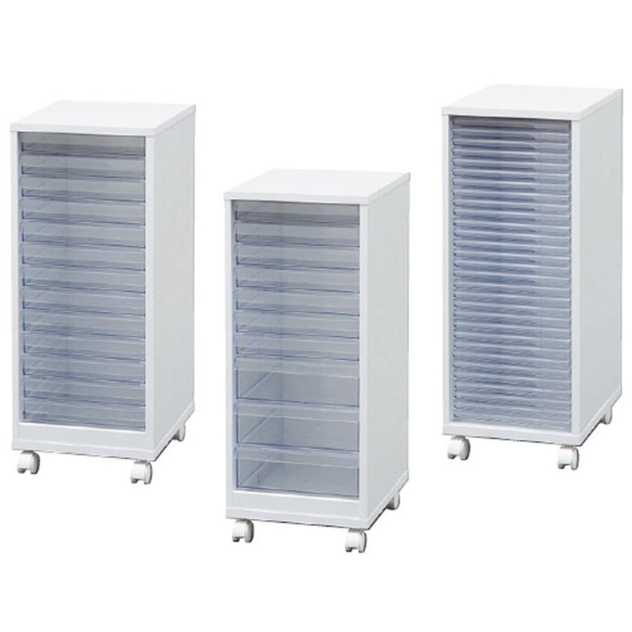 木製フロアケース　（超浅型３０段）　 MFE-7300(ホワイト) 24-4639-02 1入り