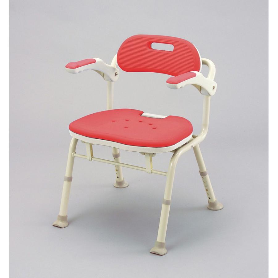 美品】アロン化成 安寿 折りたたみシャワーベンチ HPフィット レッド