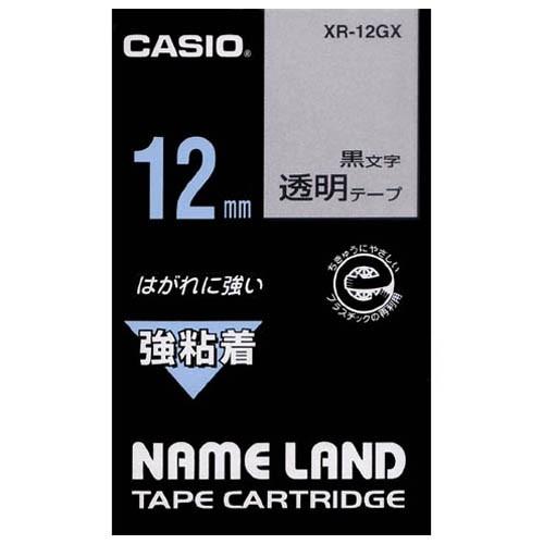 強粘着テープ XR-12GX 透明に黒文字 12mm jtx 353742 カシオ計算 全国配送可｜tukishimado｜02
