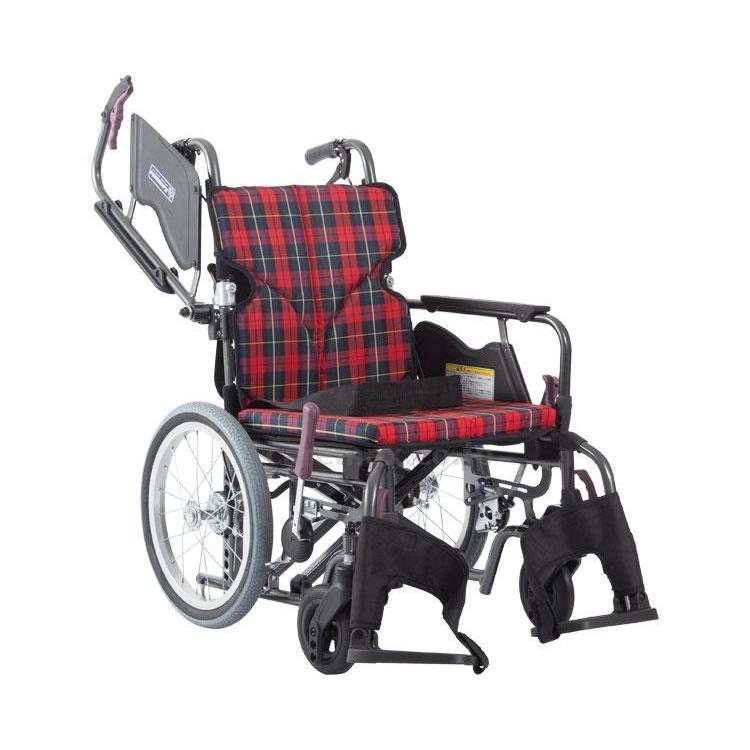 車いす　介助式 モダンB　KMD-B16-40-LO A10_赤チェック カワムラサイクル 取寄品 JAN 4514133504824　介護福祉用具