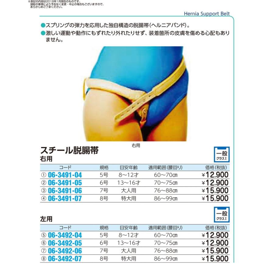スチール脱腸帯（7号）右用 7688CM 06349106 1入り my06349106文具の月島