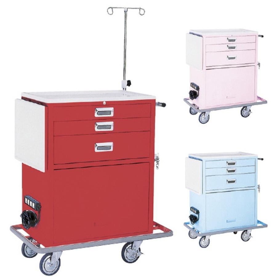 ワイド救急カート（３段） YL-EC02R(レッド) 23-5233-00 1入り