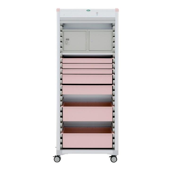 臨時・持参薬キャビネット トレー：透明 MR64-AS101B5B(ブルー) 24-8011-01 1入り