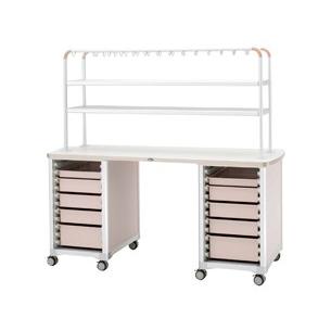 作業台（ハンガーシェルフ２段）　 トレー：ニュートラル WT-1805B-4(ホンタイ:ブルー 24-8016-01 1入り