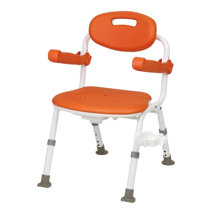 ※テイコブワンタッチオリタタミシャワーチェア(ミドル) レッドオレンジ 幸和製作所 BSU11 B1550002 メーカー0:在庫品 JAN