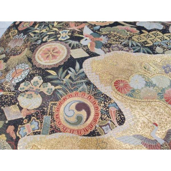 【送料込み】**となみ**◇*国宝への旅 袋帯　墨色*◇(展示品)**15840**絹他【1】お仕立て付きの画像