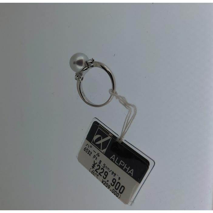 タサキ 田崎真珠 アコヤパール リング 8.5mm D0.16ct 　Ptプラチナ900　TASAKI 指輪 　ジュエリー リング　55006　サイズ＃9　あこや本真珠 グレーの画像