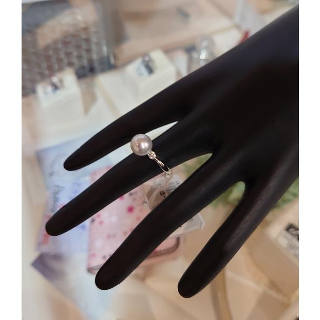 タサキ 田崎真珠 アコヤパール リング 8.5mm D0.16ct 　Ptプラチナ900　TASAKI 指輪 　ジュエリー リング　55006　サイズ＃9　あこや本真珠 グレーの画像