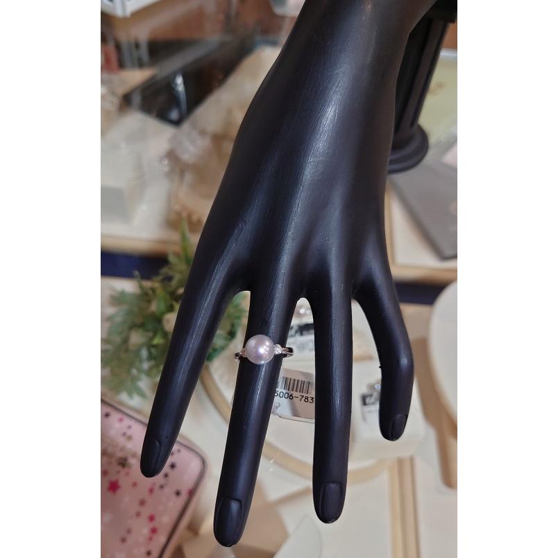 タサキ 田崎真珠 アコヤパール リング 8.5mm D0.16ct 　Ptプラチナ900　TASAKI 指輪 　ジュエリー リング　55006　サイズ＃9　あこや本真珠 グレーの画像