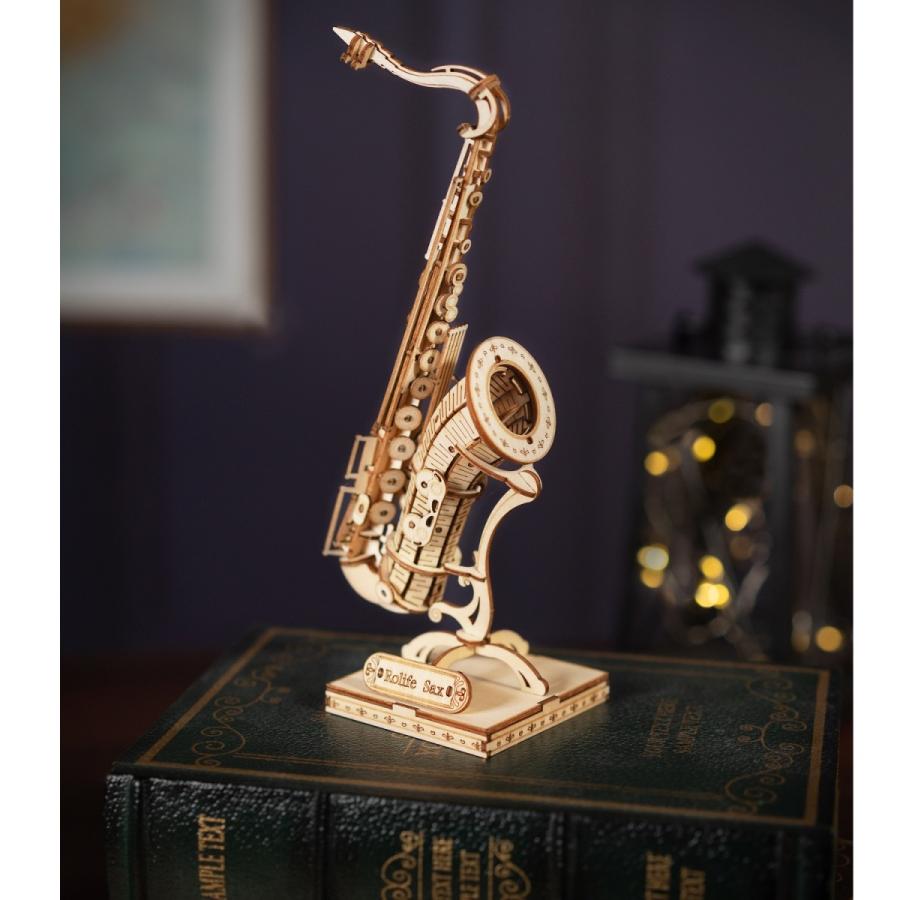 つくるんです Tg309 テナーサックス ロボタイム 送料無料 一部地域を除く 3d ウッドパズル 日本語説明書付き 日本公式販売