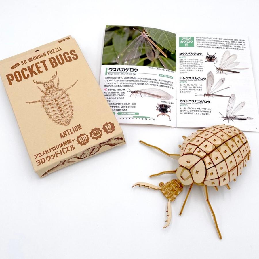 つくるんです ポケットバグズ 虫盛 16bug アリジゴク 日本語説明書付 3dウッドパズル つくるんですオンラインyahoo 店 通販 Paypayモール