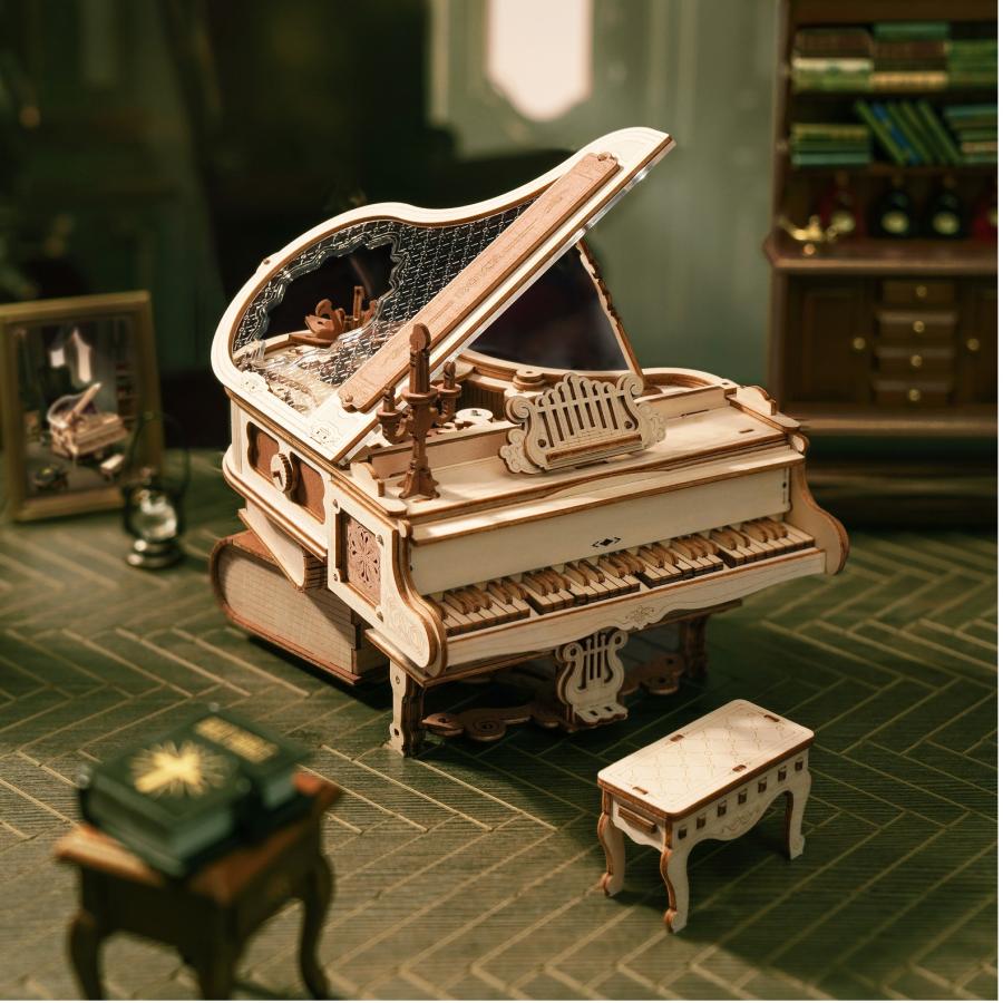 つくるんです AMK81 魔法のピアノ ｜ロボタイム 日本公式販売／日本語説明書付 3D ウッドパズル 手作りキット 脳トレ 工作キット｜tukurundesu｜03