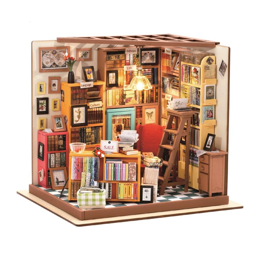 【美品】ファインアートミニチュアズ　ホームズとワトソン ROBOTIME つくるんです DG102S アートブックストア｜ロボタイム