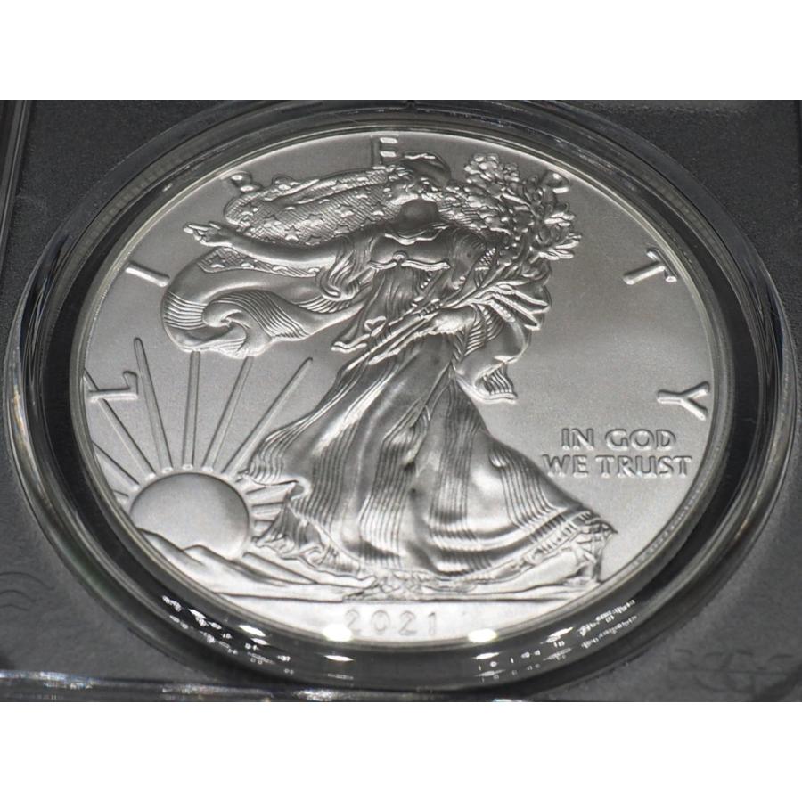 2021年 アメリカイーグル銀貨 1オンス PCGS MS70 2021 $1 1-oz Silver Eagle Type 2 PCGS MS70 FDI w/Black Core