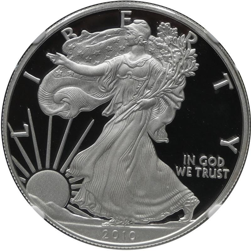 イーグル 銀貨 2010年 NGC PF70 プルーフ 最高鑑定 純銀 1オンス NGC