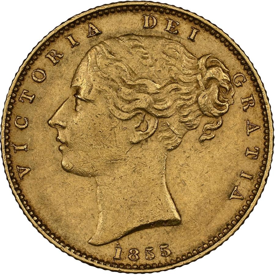 NGC鑑定 1855年 AU55 イギリス ビクトリア女王 ソブリン金貨 ヤングヘッド アンティークコイン 1Sov金貨 英国 ヴィクトリア女王｜tukuyo｜02