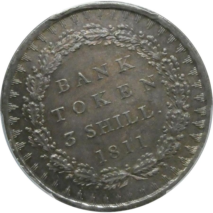 高鑑定 MS63 ジョージ３世 3シリング銀貨 PCGS鑑定 1811年 イギリス アンティークコイン レアコイン 英国 George III 鑑定済みコイン イングランド銀行 トークン