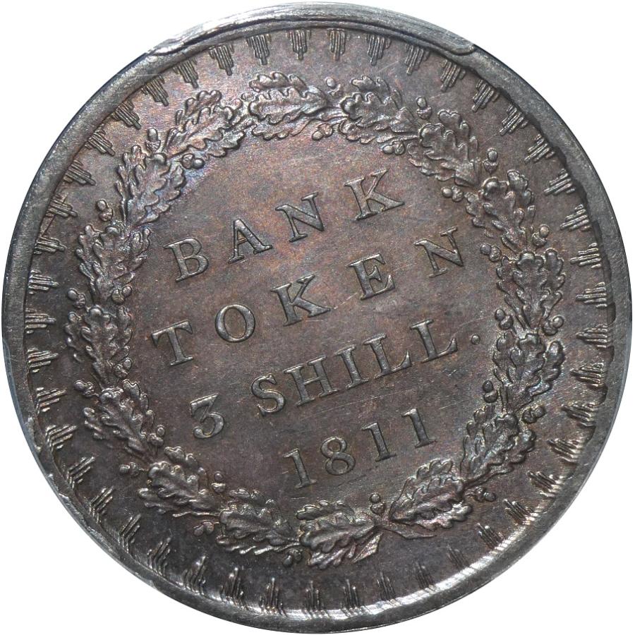 高鑑定 MS63 ジョージ３世 3シリング銀貨 PCGS鑑定 1811年 イギリス アンティークコイン レアコイン 英国 George III 鑑定済みコイン イングランド銀行 トークン