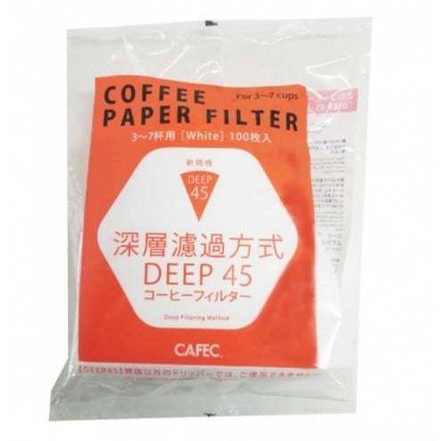 三洋産業 CAFEC DEEP45 ディープ45 期間限定特別価格 3~7杯用 100枚入り 売店 white 円すいコーヒーフィルター