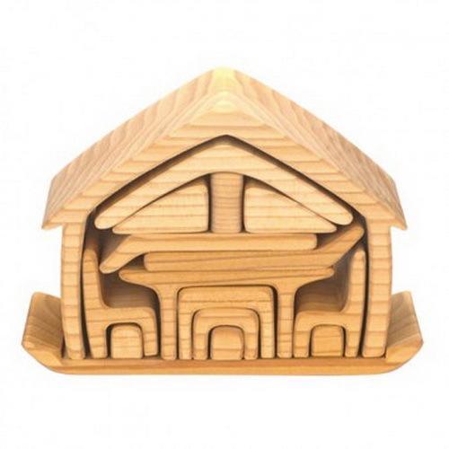木のおうち。 家の形の型はめボックス おそびのおうち (森のあそび道具) Ed.inter
