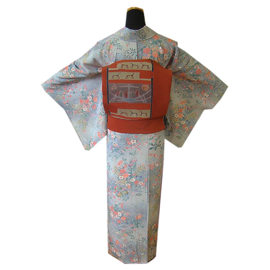 ☆極上品☆お仕立て単衣♪正絹♪小紋♪身丈161.5センチ♪ きものしらゆり 身丈161cm 裄68cm 10〜5月 極上ちりめん 小紋 なごや帯