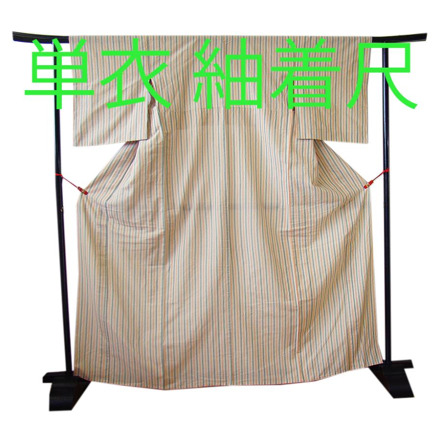 きものしらゆり 身丈157cm 裄65cm 5・6・9月 単衣 紬地 縞柄 紬着尺  