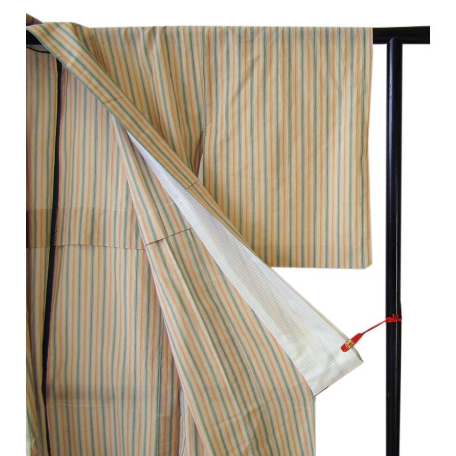 きものしらゆり 身丈157cm 裄65cm 5・6・9月 単衣 紬地 縞柄 紬着尺  