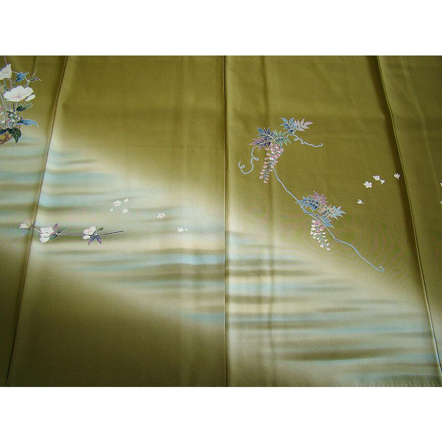 きものしらゆり 身丈163cm 裄67cm 10〜5月 極上ちりめん地 本加工染 花