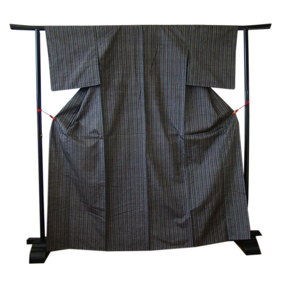 きものしらゆり 身丈161cm 裄66cm 5・6・9月 単衣 紬地 縞柄 紬着尺