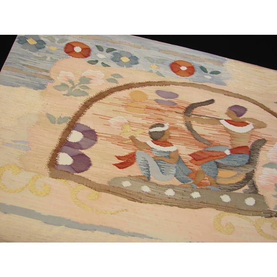 きものしらゆり 西陣織 坂下織物 紬 袋帯 正絹 仕立て上り 未使用 E759  