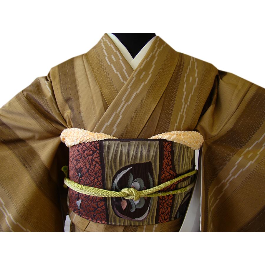 きものしらゆり 身丈159cm 裄63cm 10〜5月 紬地 間道 紬着尺 なごや帯  