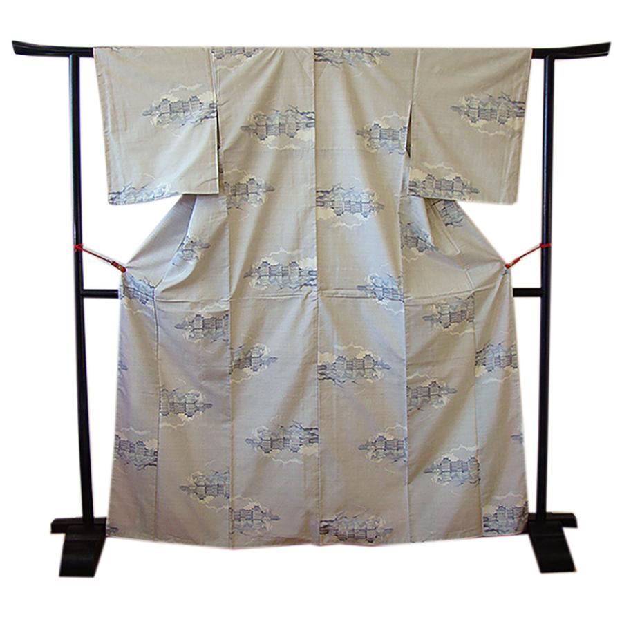 きものしらゆり 身丈158cm 裄65cm 10〜5月 本場白大島紬 径横絣 七マルキ 正絹 身長151cm〜158cmの方に最適 T659F