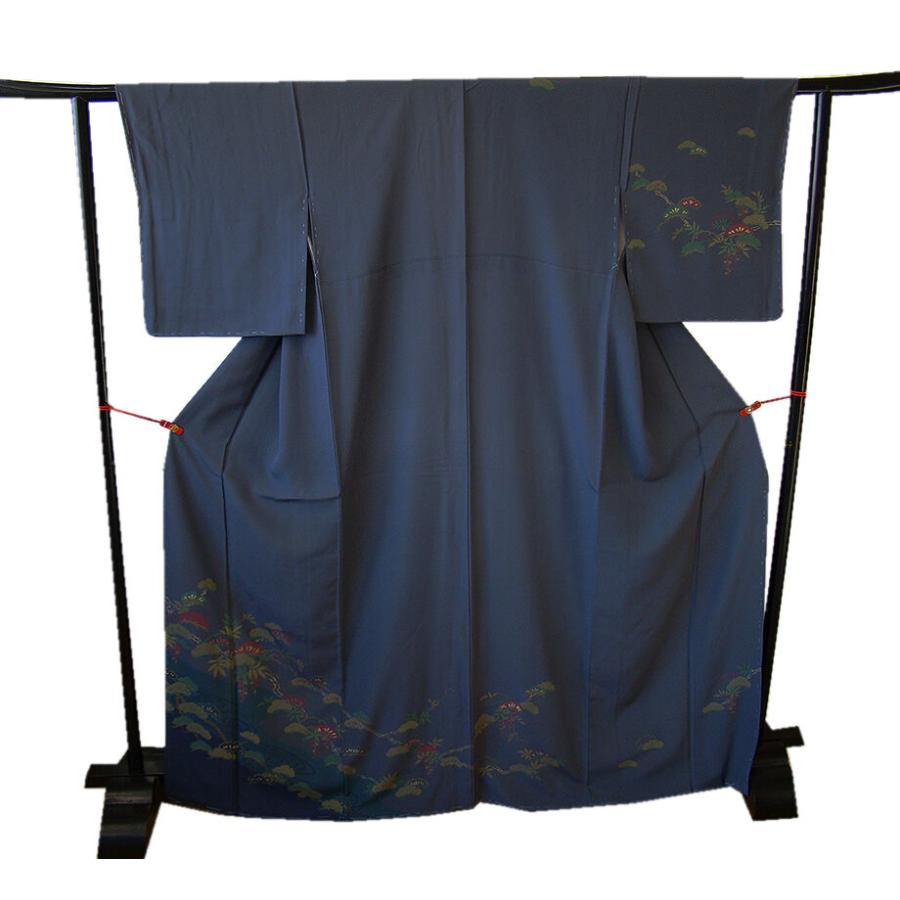 きものしらゆり 身丈161cm 裄64cm 10〜5月 極上一越地 藍鉄色 松 本