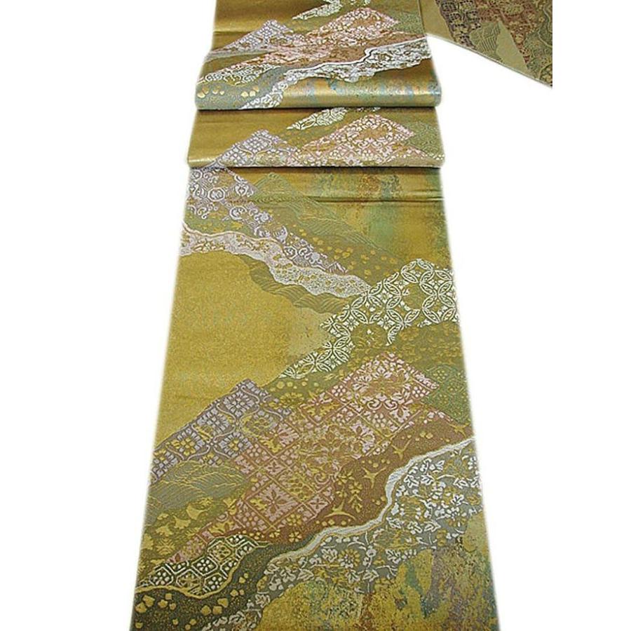 きものしらゆり フォーマル 金地系 箔織 七宝文 華文 花菱 袋帯 正絹
