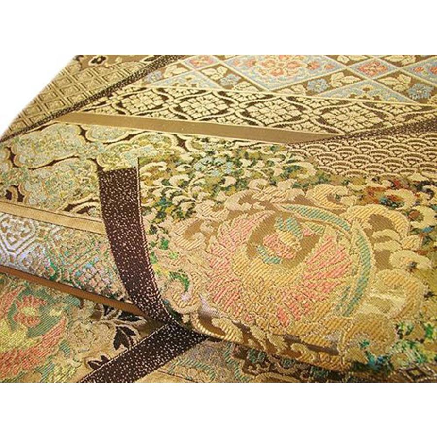 きものしらゆり 泥金 箔織 金地 袋帯 正絹 仕立て上り X750 : 博多着物  