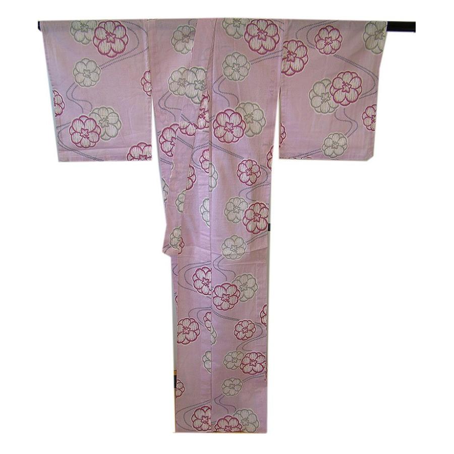 きものしらゆり 新品 夏物 綿紅梅 ゆかた 浴衣 四寸帯 セット 身長