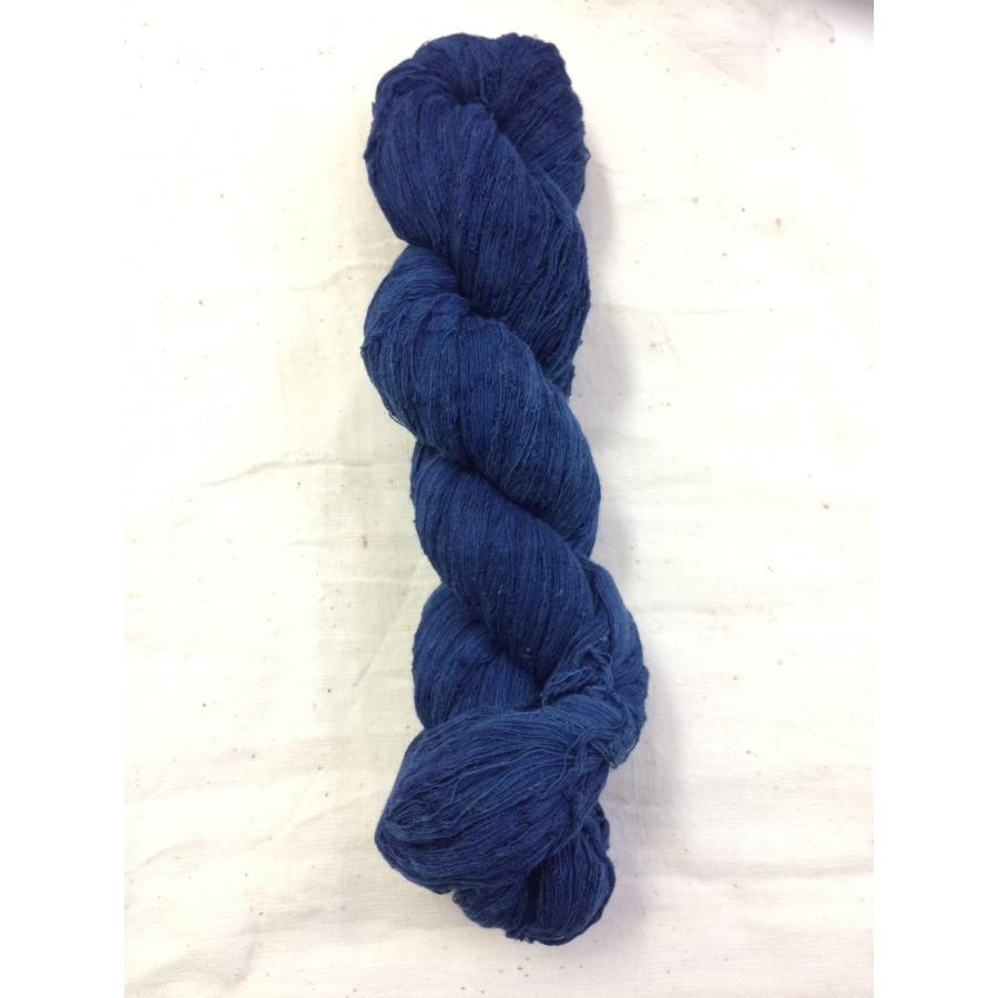 オーガニックコットン認証 インド綿 格安手紡ぎ糸 インディゴ染め