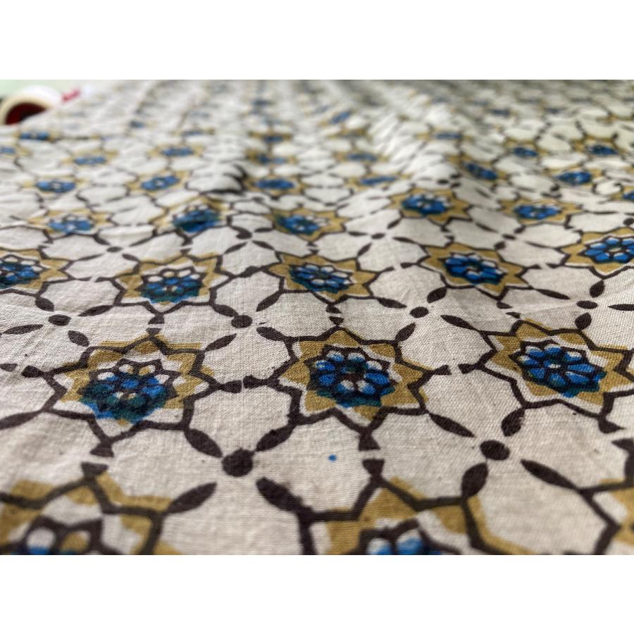 アジュラック ブロックプリント 生地 : つむぎ - 通販 - Yahoo