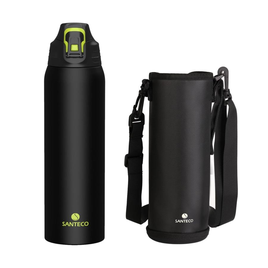 SANTECO 水筒 1リットル 魔法瓶 1000ML ステンレスボトル スポーツ 真空断熱 保冷 保温 洗いやすい 直飲み 飲料対応 おしゃれ NE